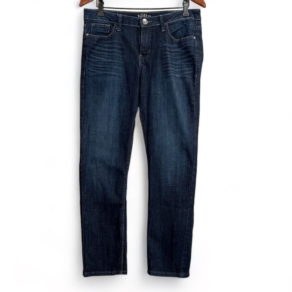 Riders By Lee Jeans Women 10P Blue Dark Wash Tapered Mid Rise Denim